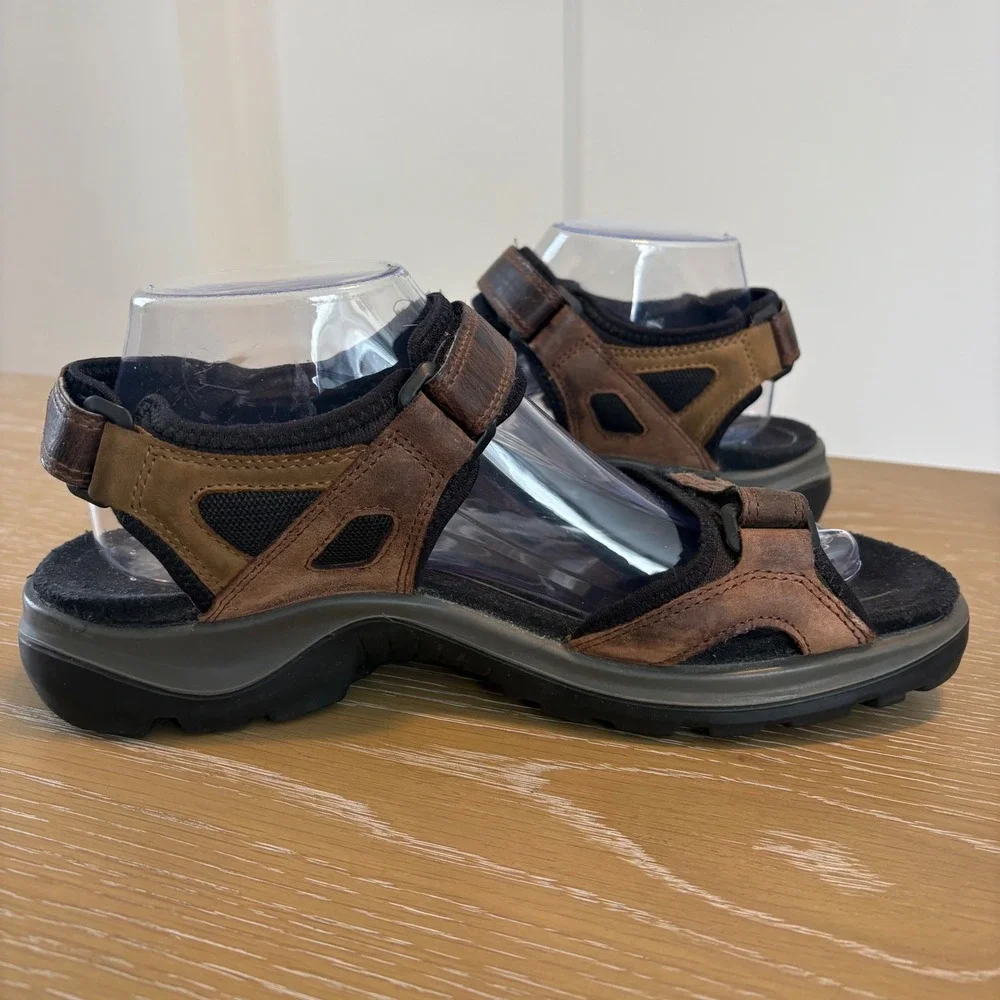 ECCO‎ Yucatan Womens Offroad Sandals Brown Nubuck Leather Hiking Size US 9.5 40